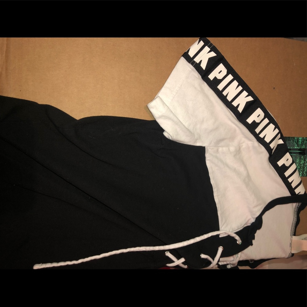 PINK black and white tee